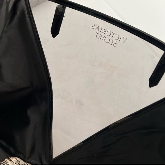 Victoria’s Secret Tote Bag with Wristlet 2018 Black Shimmer and Tiger Print - Picture 7 of 12